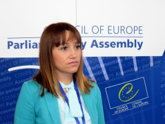 22 April 2013 The Head of the National Assembly's standing delegation to PACE, Aleksandra Djurovic, at the session in Strasbourg